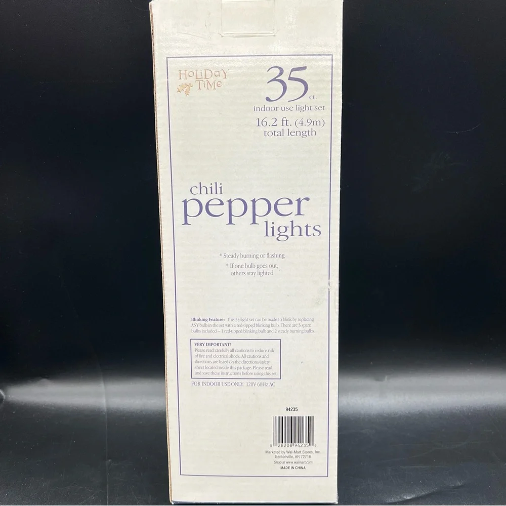 Holiday Time Red Chili Pepper Lights 35 Count New